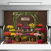 Lofaris Sweet Flower Shop Wooden Outdoor Wedding Backdrop